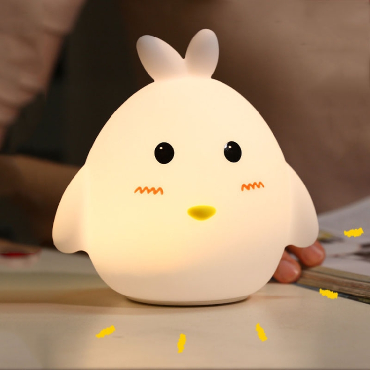 

Cartoon Chick Silicone LED Night Light Bedroom USB Colorful Pat Light
