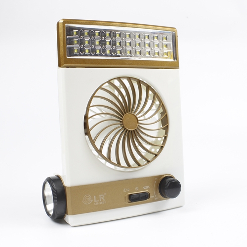 

Four-In-One Solar Fan With Lamp Flashlight Function,CN Plug(Golden)