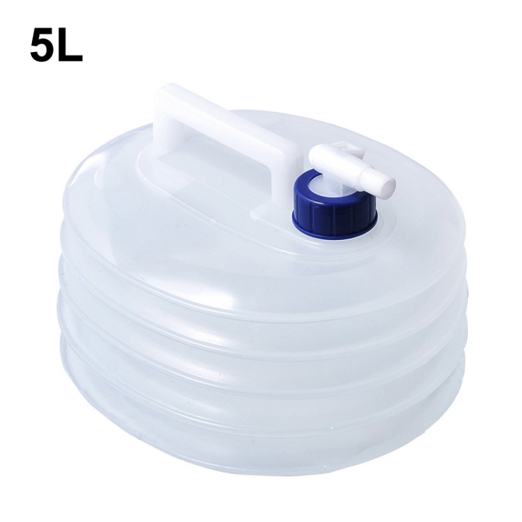 

2 PCS PE Folding Water Bag Shrink Bucket Outdoor Portable Water Bottle, Capacity: 5L(Blue Cover)