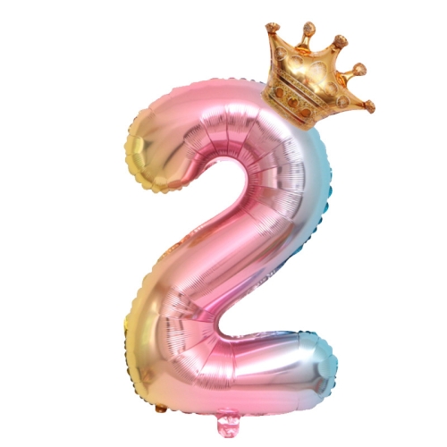 Palloncino digitale con corona di colore sfumato da 32 pollici Palloncino  con pellicola per decorazione compleanno