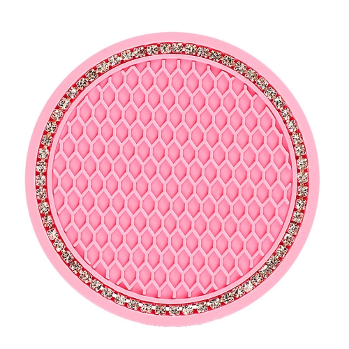 

5 PCS Car Universal Diamond Honeycomb Water Coaster Car Anti-Slip Mat(Pink White Diamond)