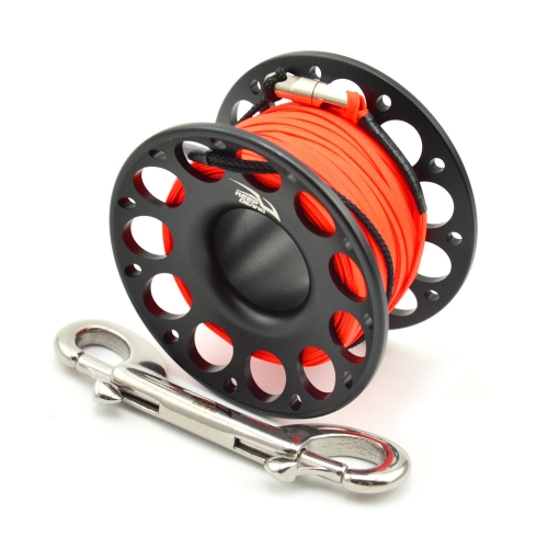 

KEEP DIVING Aviation Sluminum Reel Double Hook Diving Buoy Rope Release Device, Color: 30m Black