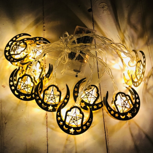 3m 20 LED Eid Al-Fitr LED étoile et lune guirlandes lumineuses Ramadan  Festival Décoration Lampes (