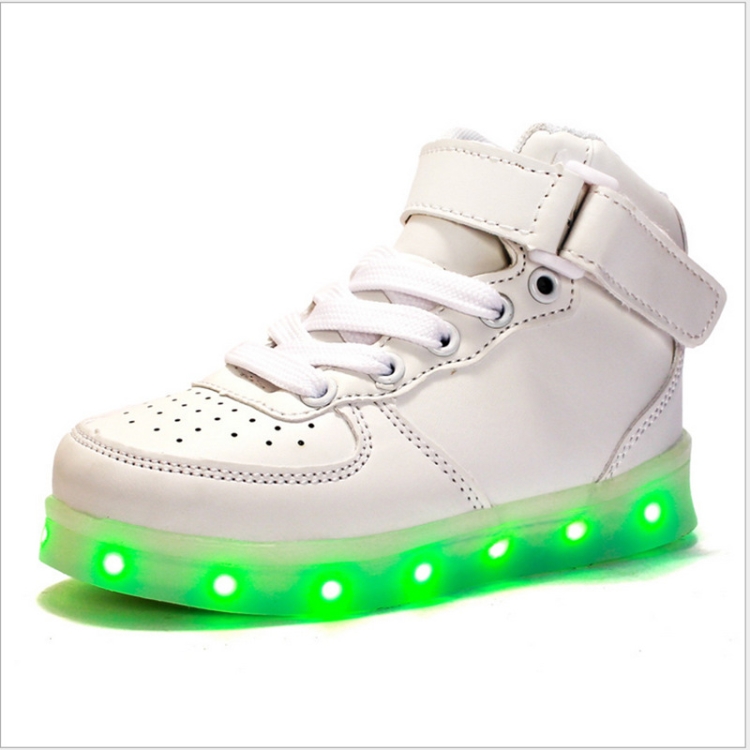 

Children LED Luminous Shoes Rechargeable Sports Shoes, Size: 31(White)