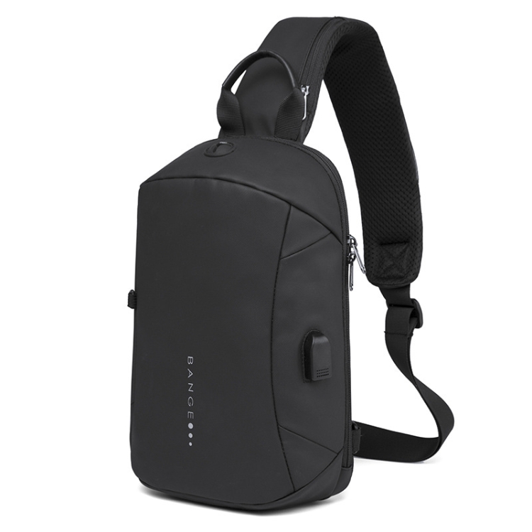 BANGE BG1912 Men Business OneShoulder Bag Messenger Bag with External USB Port(Black)