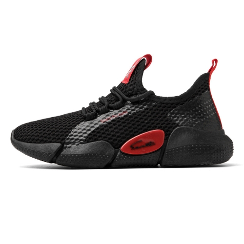 

Spring Breathable Running Shoes Couple Models Student Casual Shoes Flying Woven Sports Shoes, Size: 37(Black)