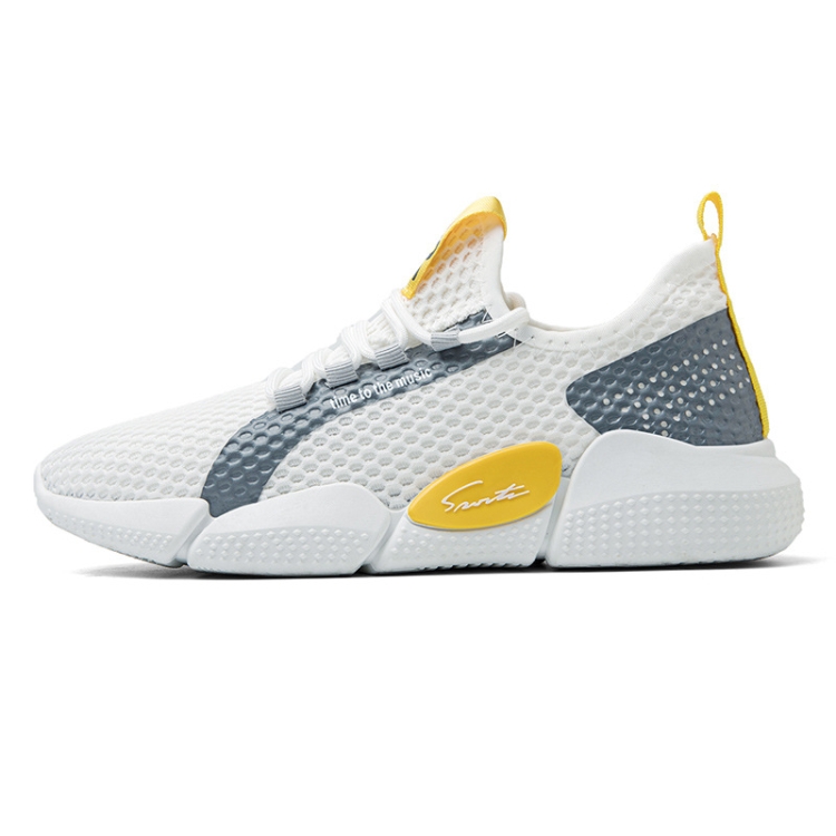 

Spring Breathable Running Shoes Couple Models Student Casual Shoes Flying Woven Sports Shoes, Size: 39(White)