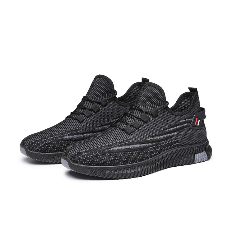 

Men Spring Breathable Sports Casual Running Shoes Mesh Shoes, Size: 44(Black Gray)