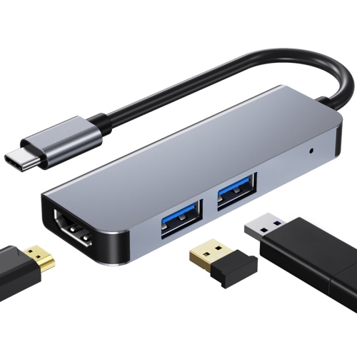 3合一Type-C转4K HDMI+2个USB3.0接口多功能HUB拓展坞