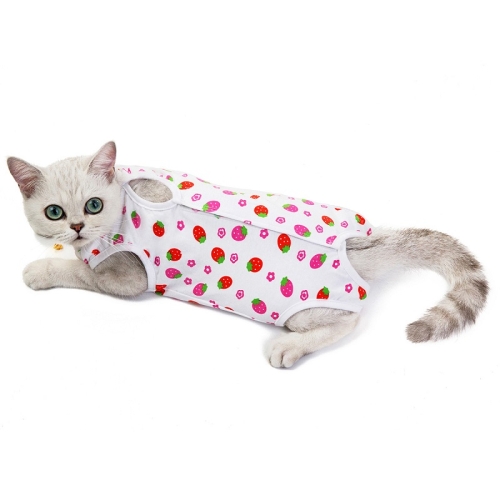 

Female Cat Breathable And Anti-Licking Sterilization Clothing, Size: M(Strawberry)