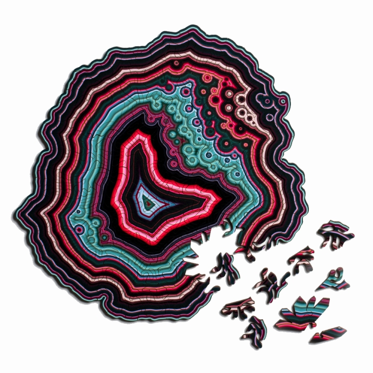 

Allotype Agate Puzzle Difficult Wooden Jigsaw Puzzle Toy(Black)