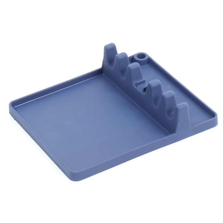 

2 in 1 Kitchen Silicone Spoon Holder Shelf Medium (Blue)