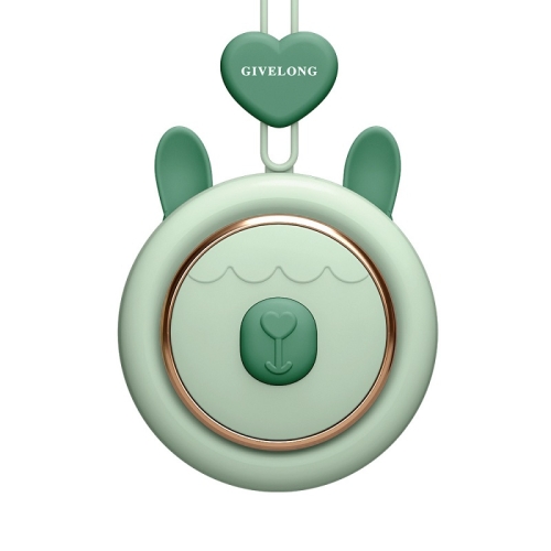 

GIVELONG Hanging Neck Mini Rechargeable USB Fan Children Portable Leafless Fan(Rabbit (Green))