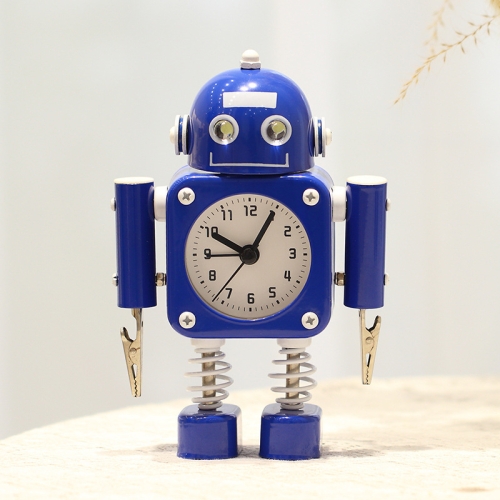 

RB2754 Metal Children Cartoon Robot Clock Bedroom Small Alarm Clock(Blue)