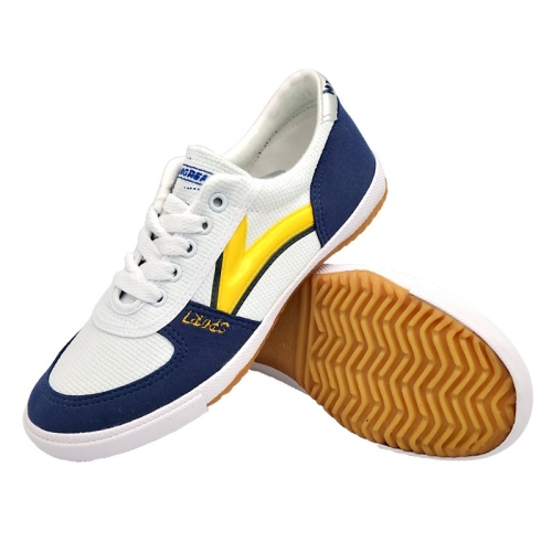 Рекреационные спортивные тренировочные кроссовки сухожильные атискидные  холст обувь, размер: 39/245 (белый желтый)