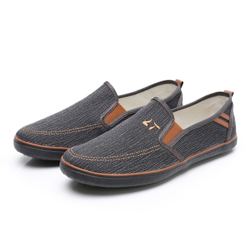 

LuTai Men Loafers Rubber Sole Shoes Breathable Wear-Resistant Casual Shoes, Size: 41(1909 Gray)