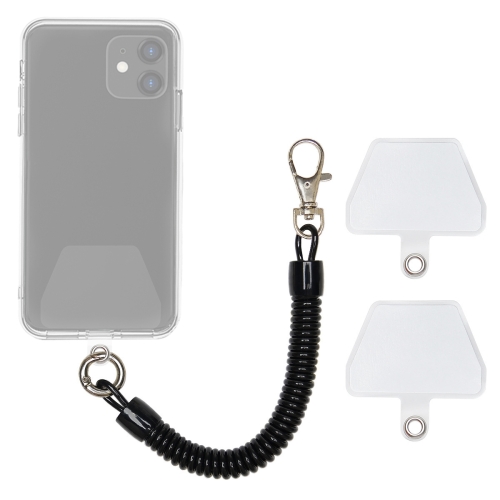 

Telescopic Anti-Theft Spring Mobile Phone Hanging Rope Anti-Lost Anti-Theft Elastic Lanyard(Black + Transparent Gasket)