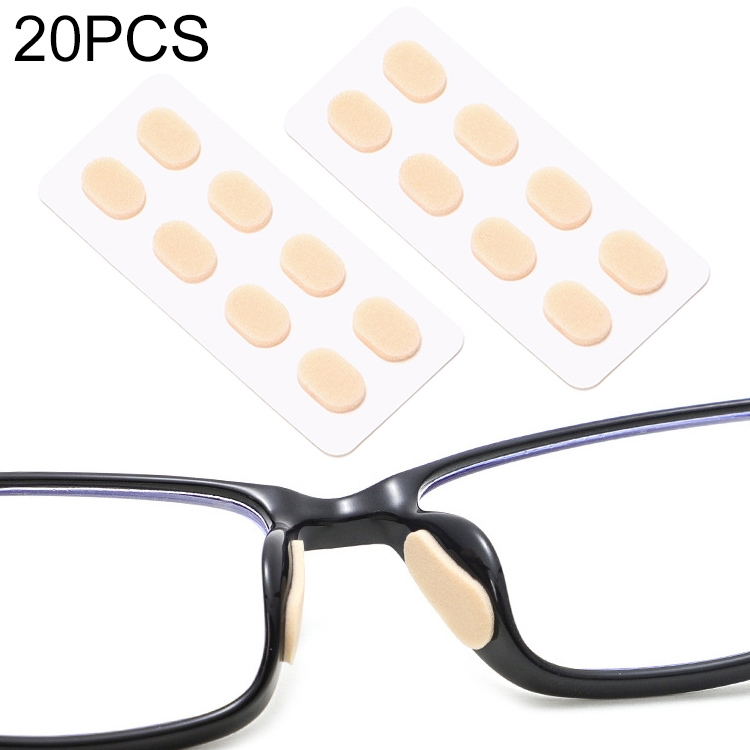 

20 PCS Glasses Nose Strip Soft EVA Sponge Nose Mat Comfortable No Pressure Mark Does Not Remove Makeup Anti-Height Eye Frame Nose(Skin Color 1.0mm)