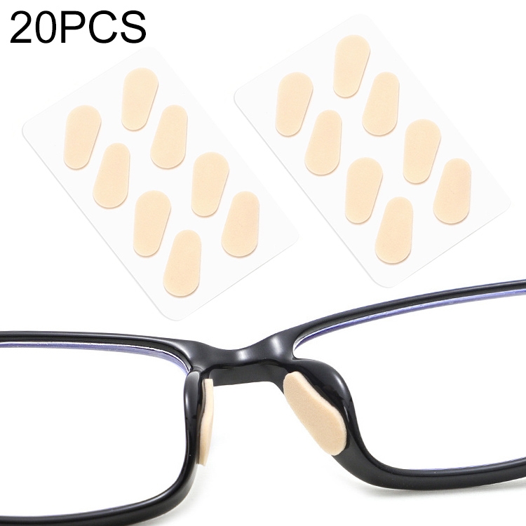 

20 PCS Glasses Nose Strip Soft EVA Sponge Nose Mat Comfortable No Pressure Mark Does Not Remove Makeup Anti-Height Eye Frame Nose(Water Drops Skin Color 1.0mm)