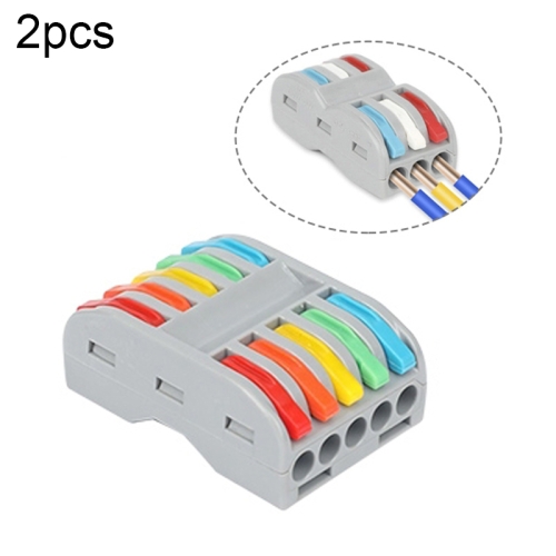 

10 PCS SPL-5 5 In 5 Out Colorful Quick Line Terminal Multi-Function Dismantling Wire Connection Terminal