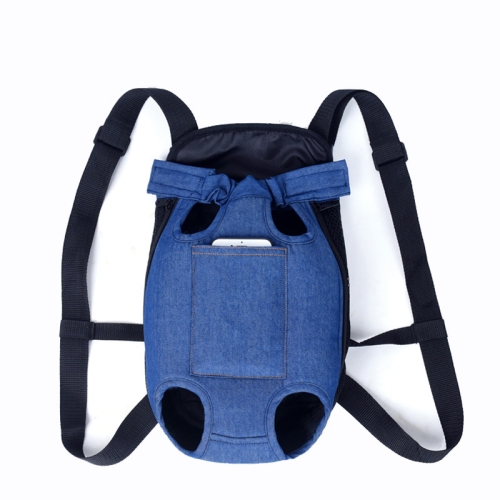 

Dog Going Out Foldable On Chest Backpack Pet Carrier Bag, Colour: Blue Denim (Four Seasons)(M)