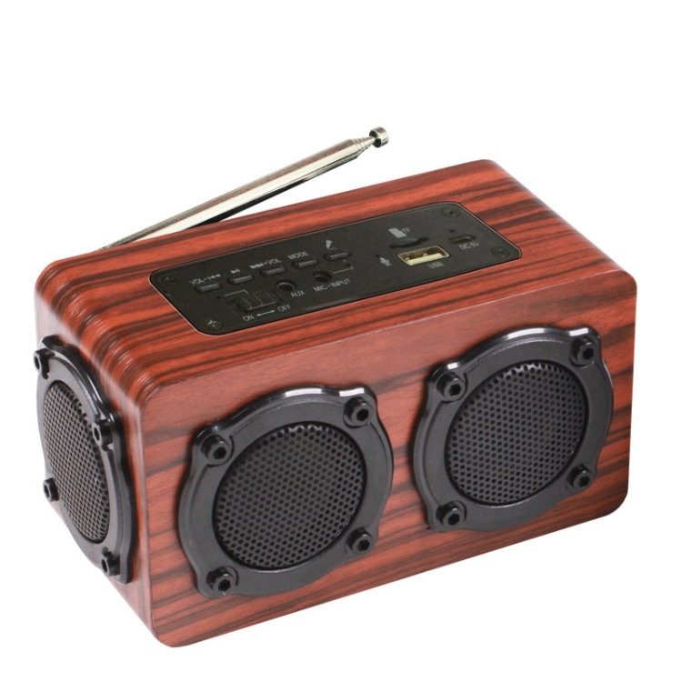 

S409 Wood Wireless Bluetooth Speaker Portable USB Speaker(Wood Color)