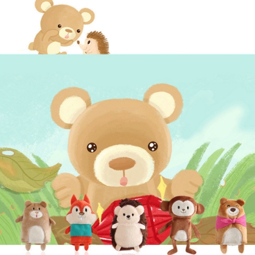 

Animal Finger Dolls Plush Toys For Preschool Education, Height: 7.5cm(5 PCS/Set Little Grizzlies+Story Card)