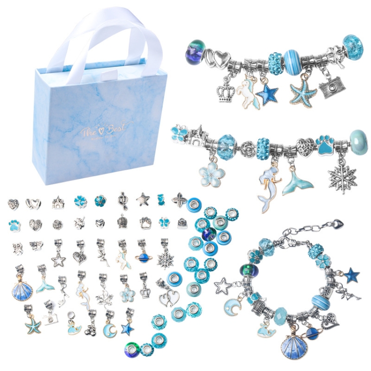 

63 In 1 Children DIY Crystal Vintage Bracelets(Blue )
