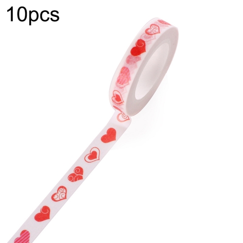 

20 Rolls 8mmx10m Paper Tape Hand Ledger Decoration Sticker(Red Love SM-11)
