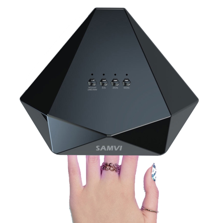 SAMVI 48W Intelligent Diamond Nail Lamp Double Light Source Infrared  Sensation Quick Dry Nail Phototherapy Machine,EU Plug
