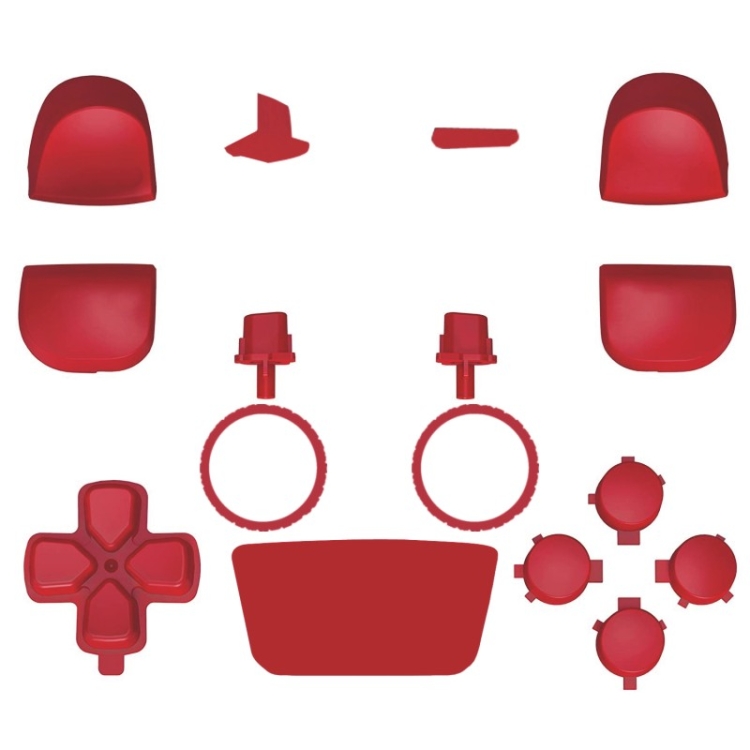 

2 Sets Handle Button Decoration Strip Replacement Shell Accessories For PS5(Red)