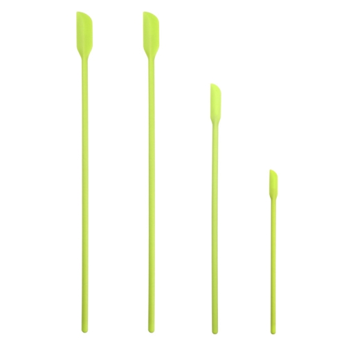 

2 Sets 4 in 1 Silicone Mini-Pointed Scraper Lengthening Cosmetic Bottle Scraper Jam Spatula Set(Green)