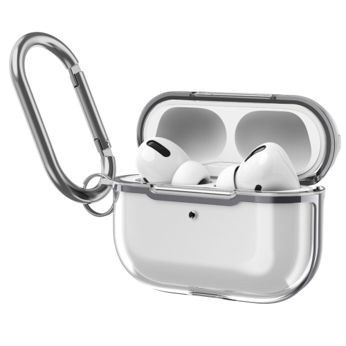 

DDEHY668 Electroplated Transparent Silicone + PC Protective Cover For AirPods Pro(Transparent + Black)