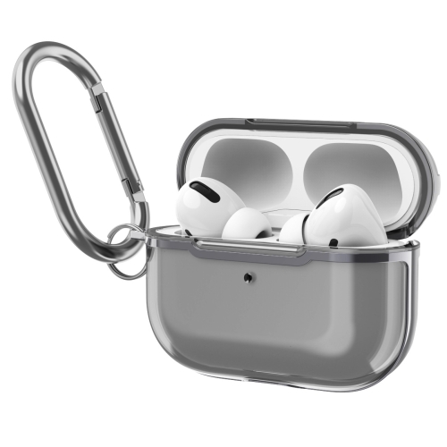 

DDEHY668 Electroplated Transparent Silicone + PC Protective Cover For AirPods Pro(Transparent Black)