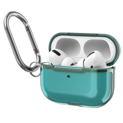 

DDEHY668 Electroplated Transparent Silicone + PC Protective Cover For AirPods Pro(Transparent Green)