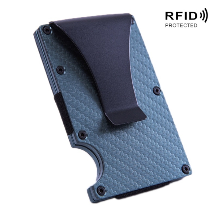 

Carbon Fiber Wallet Metal RFID Bank Card Holder(Gray)