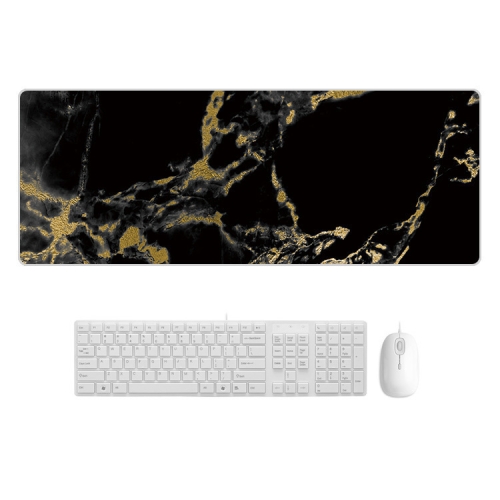 

300x700x3mm Marbling Wear-Resistant Rubber Mouse Pad(Black Gold Marble)