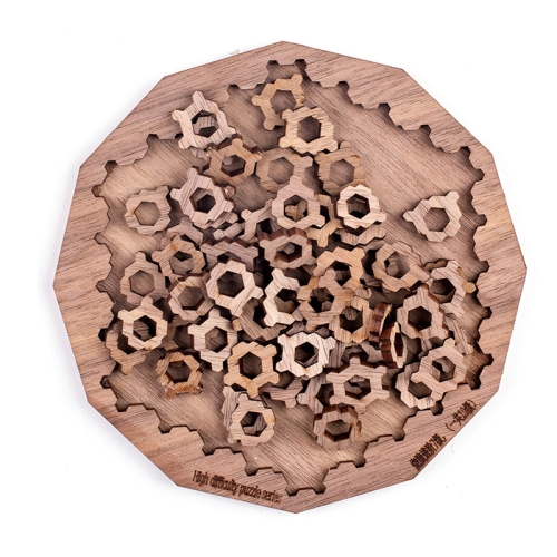 

Wooden Adult High Difficulty Brain Burning Irregular Puzzle(Dark Blue)