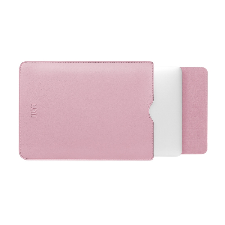 

BUBM PGDNB-13 Vertical Square Type Solid Color PU Leather Waterproof Laptop Handbag Liner Bag, Size: 15 inch(Pink)