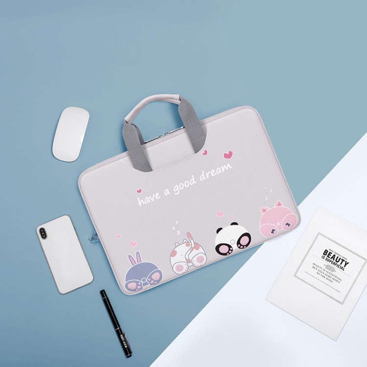 

BUBM SMDNB-XZ Multifunctional Storage Laptop Bag Cute Fun Laptop Bag, Size: 13 inch(Light Gray)