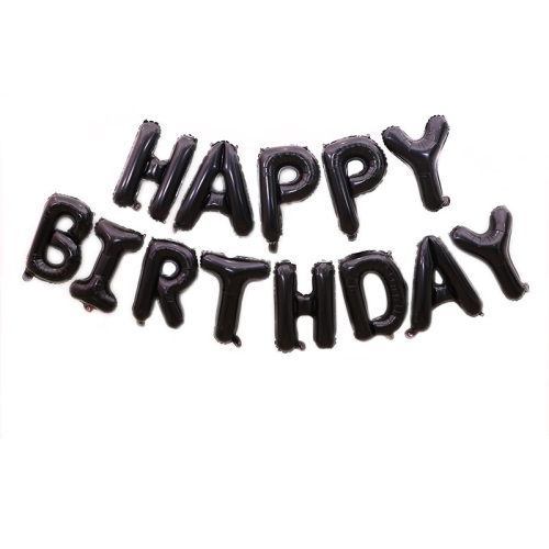 

2 PCS 16 Inch Happy Birthday Letter Aluminum Film Balloon Birthday Party Decoration Specification：(US Version Black)