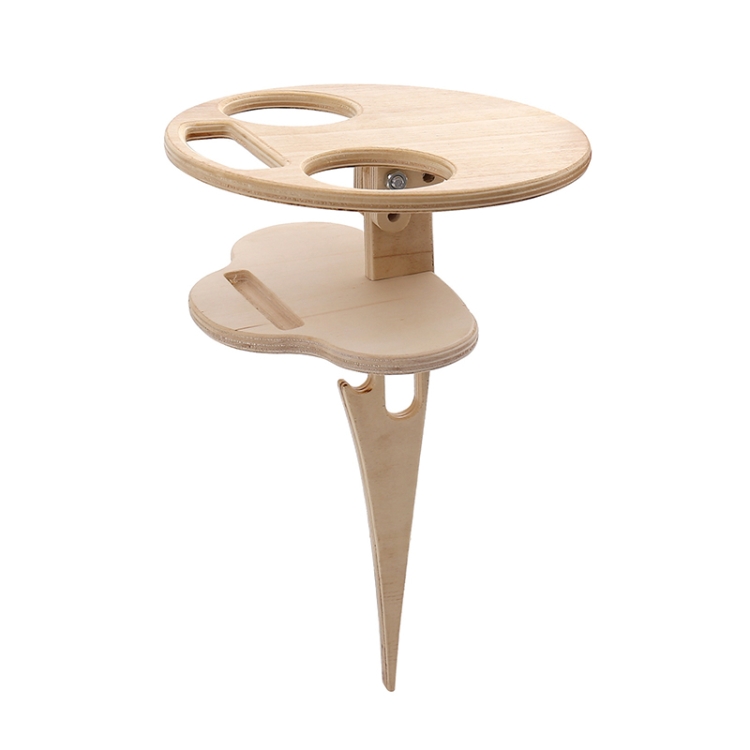 

Outdoor Portable Folding Wine Table Outdoor Beach Table, Colour: Double Layer Wood Color