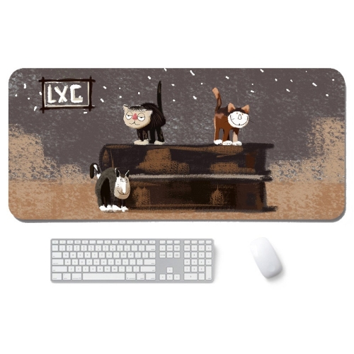 

300x800x3mm illustration Cartoon Pattern Waterproof Non-Slip Mouse Pad(Three Cats)