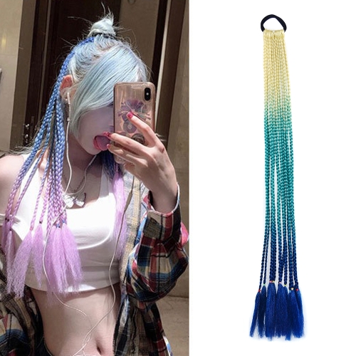

2 PCS FQXBMW Colorful Braid Hair Band Wigs Corn Silk Colorful Dreadlocks Ponytail, Color: 26