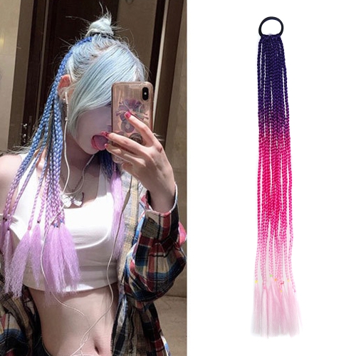 

2 PCS FQXBMW Colorful Braid Hair Band Wigs Corn Silk Colorful Dreadlocks Ponytail, Color: 27
