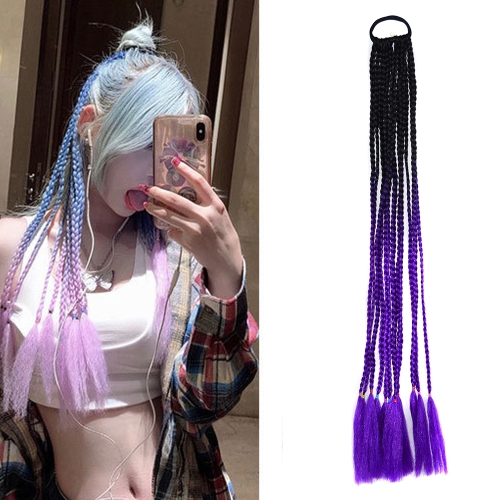 

2 PCS FQXBMW Colorful Braid Hair Band Wigs Corn Silk Colorful Dreadlocks Ponytail, Color: 55