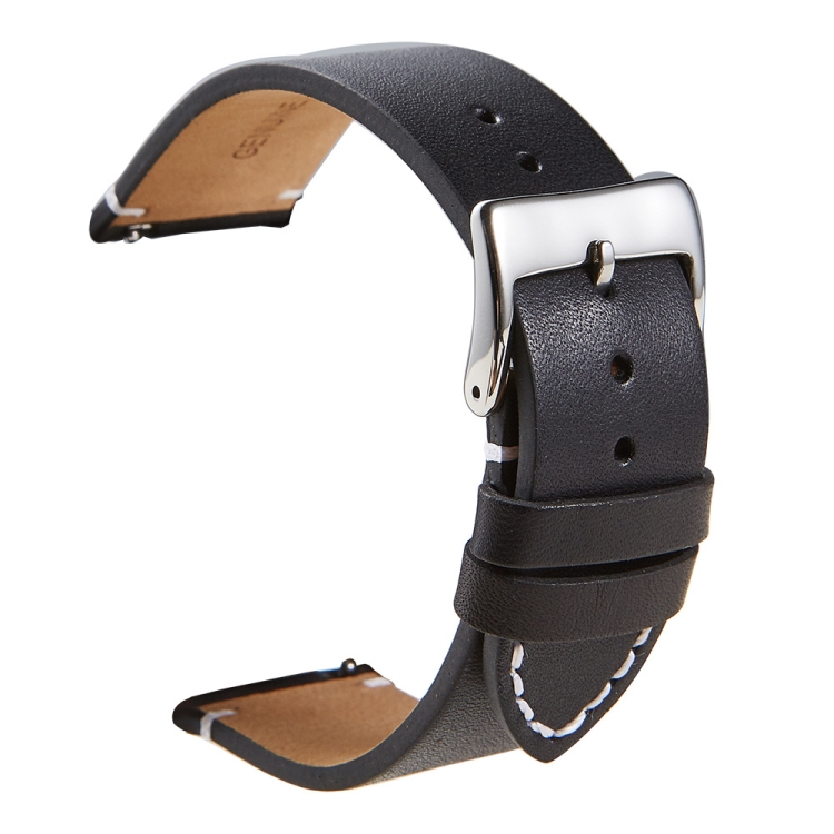 

First Layer Retro Cowhide Frosted Leather Quick Release Universal Watch Band, Size： 18mm(Black)