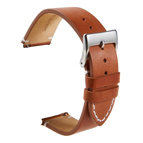 

First Layer Retro Cowhide Frosted Leather Quick Release Universal Watch Band, Size： 20mm(Light Brown)