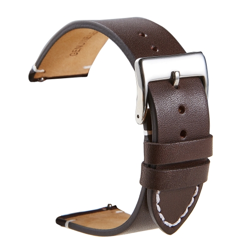 

First Layer Retro Cowhide Frosted Leather Quick Release Universal Watch Band, Size： 20mm(Deep Brown)