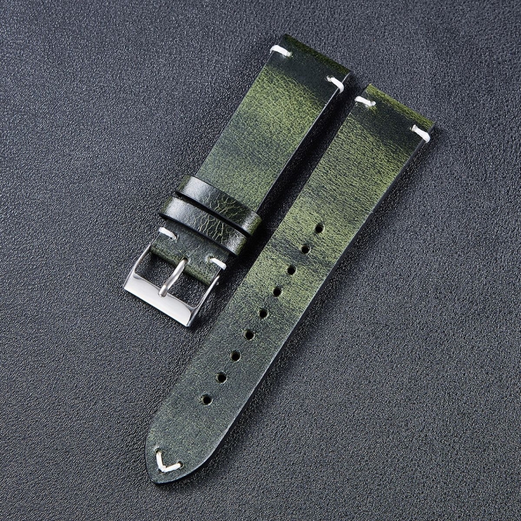

HB001 Color-Changing Retro Oil Wax Leather Universal Watch Band, Size: 18mm(Green)